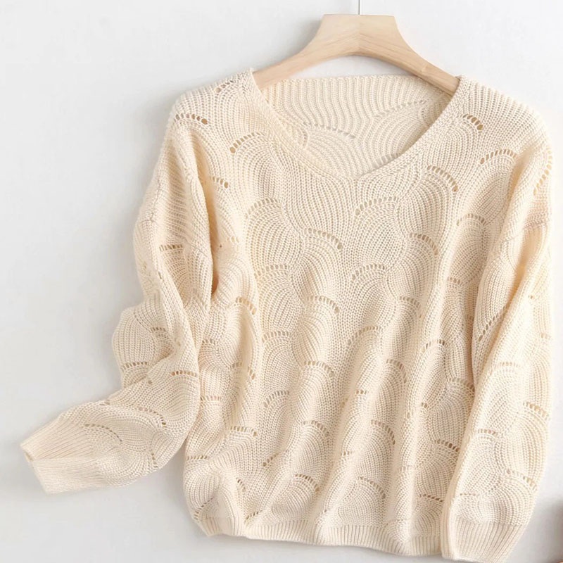 Womens Long-Sleeved Sweater with a Solid Color Knitted Pullover Tip – Sweater and Ladies Sweater price