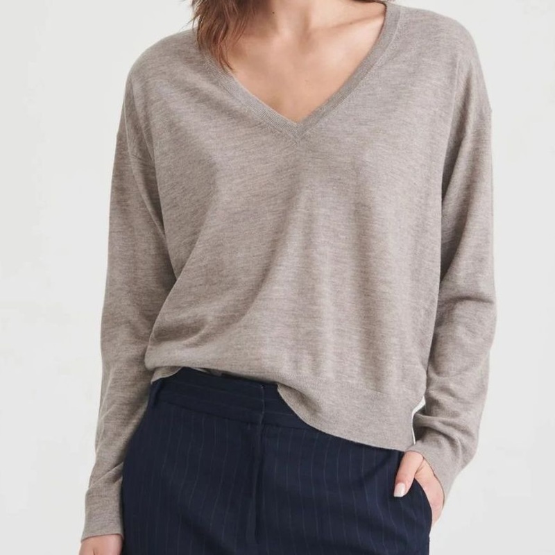 100% Superfine Cashmere Knitted Ladies Fashion V-Neck Pullover Sweater – Sweater and Cashmere price
