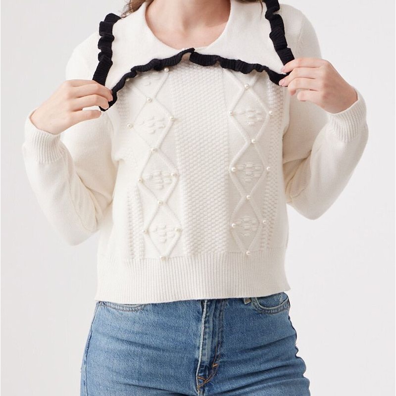 Autumn and Winter New Cute Sweet Lapel Womens Knitwear Casual Slim Sweater – Everyday Clothing and Lady Garments price
