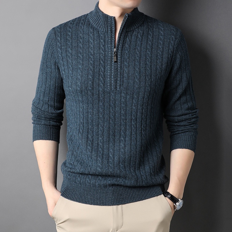 Autumn Winter Casual Plain Men Wool Jacquard Knitted Pullover Sweater – Custom Knitting Sweater and Mens Winter Sweaters price