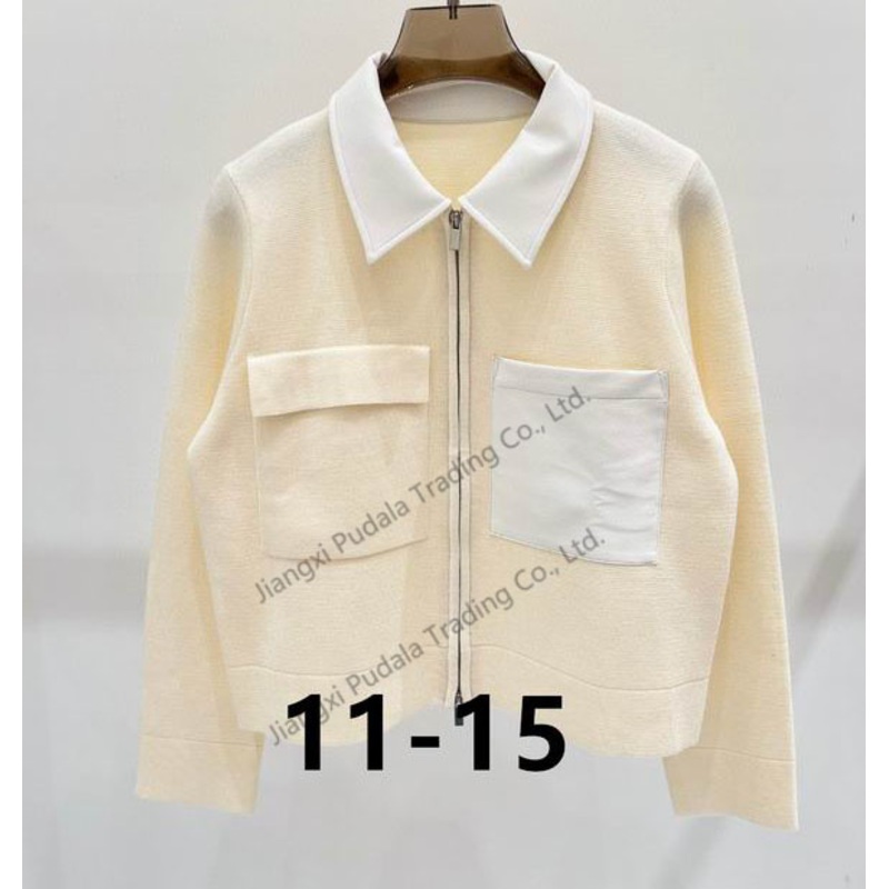 Cashmere Gray Zippered Knit Jacket with Patchwork Pockets Comfort Cardigan Knitted Sweater – Sweater and 1: 1 Sweater price