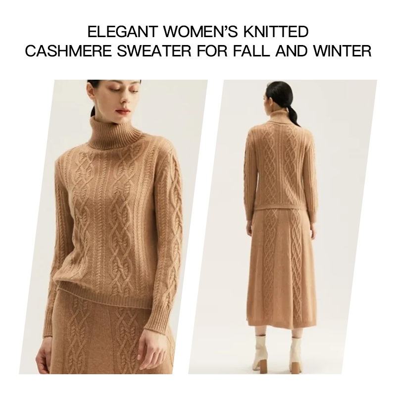 Cashmere Womens Autumn/Winter Half Turtleneck Twisted Floral Shoulder Slimming Sweater – Women Pullover and Women Sweater price