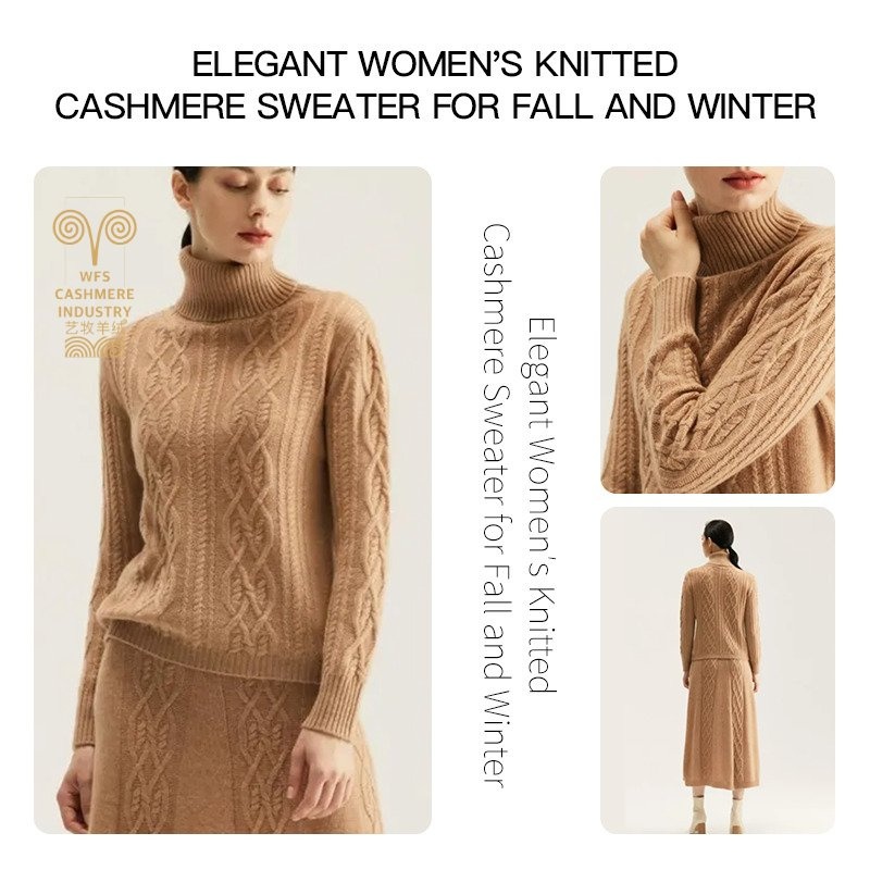 Factory Direct Sales Custom Mongolia Pure Cashmere Wool Women Knitted Half Turtleneck Sweater Cashmere Sweaters 100 % Women – Women Pullover and Women Sweater price
