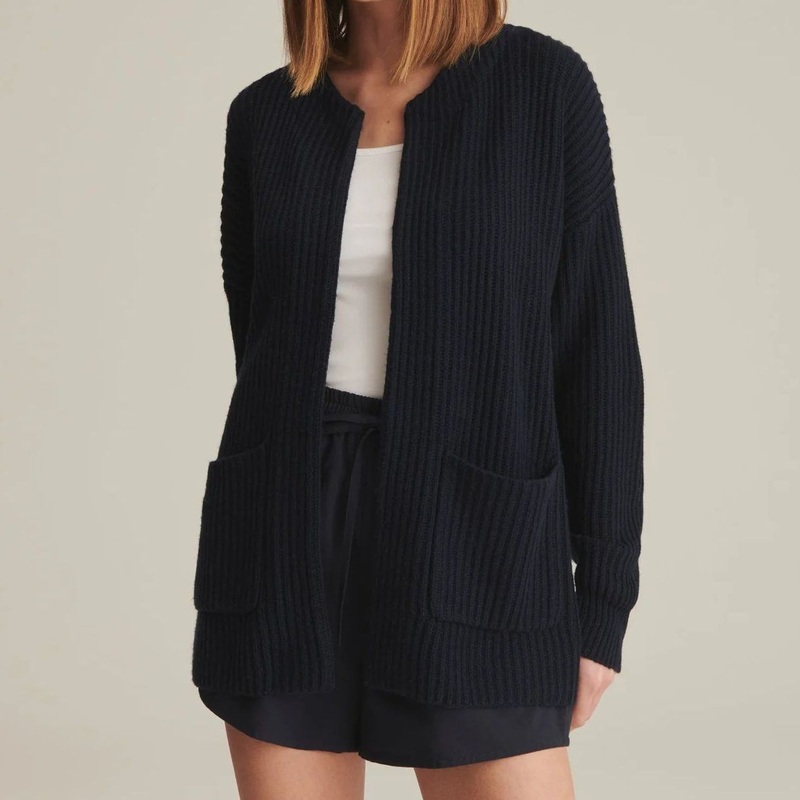 Fisherman Knitting Open-Front Merino Wool – Cashmere Women Pocket Cardigan Jumper Sweater – Sweater and Cashmere Cardigan price