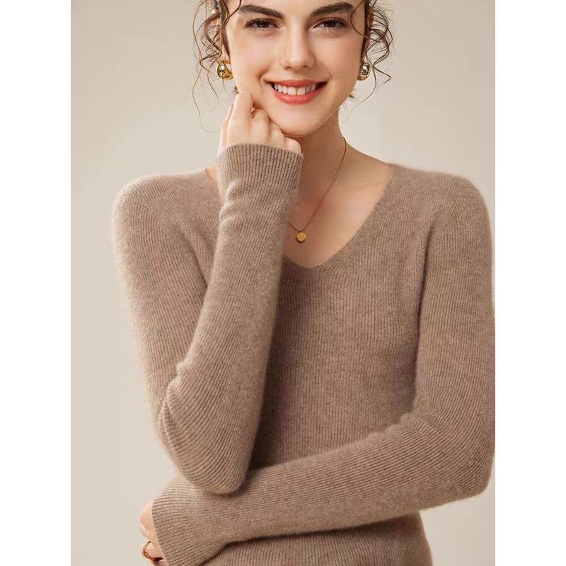 Hot Style Fashion Solid Color V-Neck Sweater Long Sleeve Sweater Women – Women Sweater and Turtleneck Women Sweater price