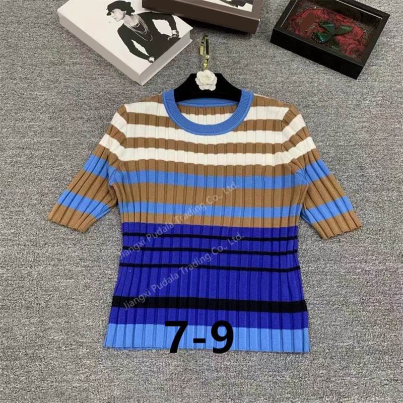 Ladies Color Mixed Knitting Sweater Women Knitted Colorful Sweater Pullover Cardigan – Sweater and 1: 1 Sweater price