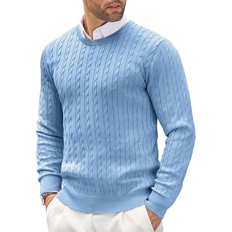 Men Knitted Sweater Casual Pullover Sweater – Men Sweater and Men Crewneck Knit Sweater price