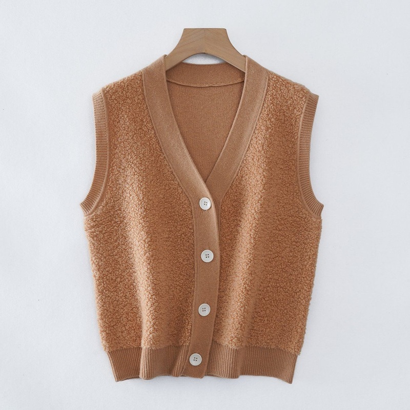 Most Popular Women Teddy Vest Wholesale Merino Wool Fleece Cardigan Vest – Sweater and Cardigan price
