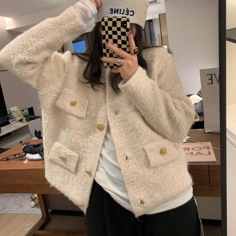 Nnr New Design Ladies Cuff Ol Oversized Loose Button Sweater – Sweater and Women Sweater price
