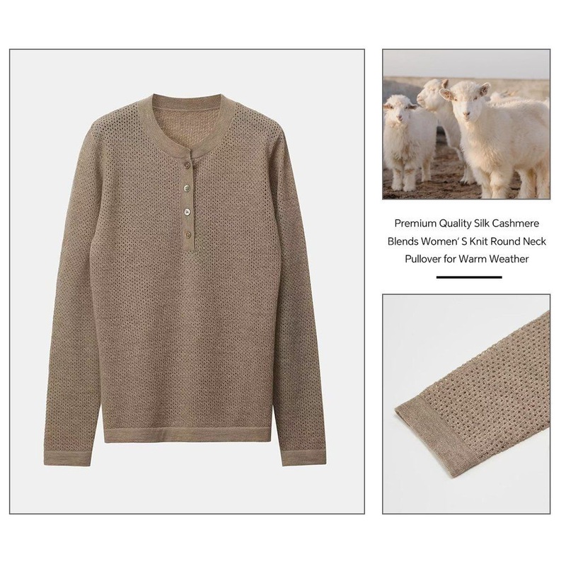 OEM High-End Thin Women Solid Color Cardigan Knitted Cashmere Silk Sweaters – Silk Blends Cashmere and Natural Yarns price