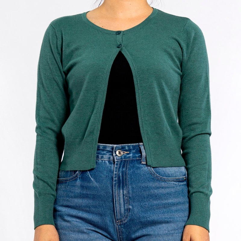Spring Knitted Round Neck Slim Fit Long Sleeve Green Sweaters Crop Cardigan Sweaters for Women – Ladies Sweater and Womens Jumper price