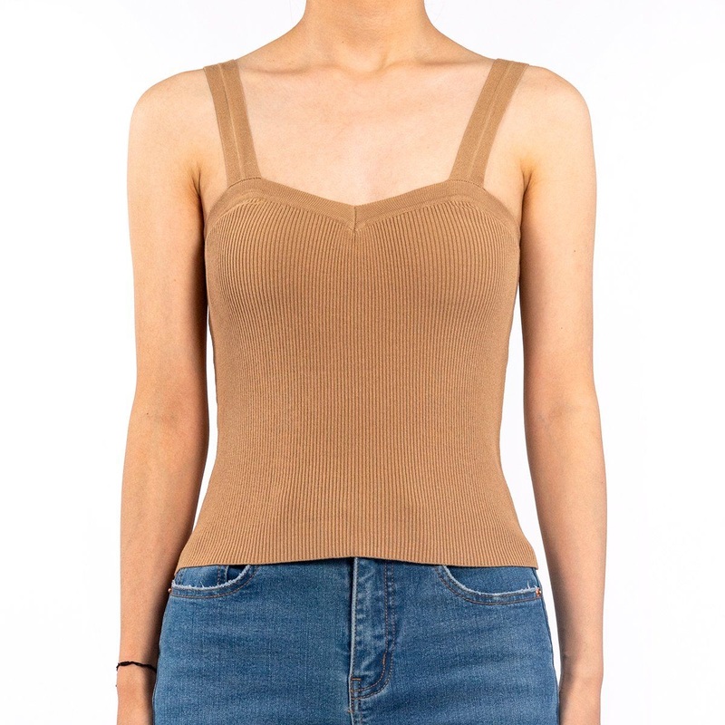 Summer Camel Ribbed Knit Camisole Racerback Tank Tops for Women – Camel Tank Top and Sweater Tank Tops price