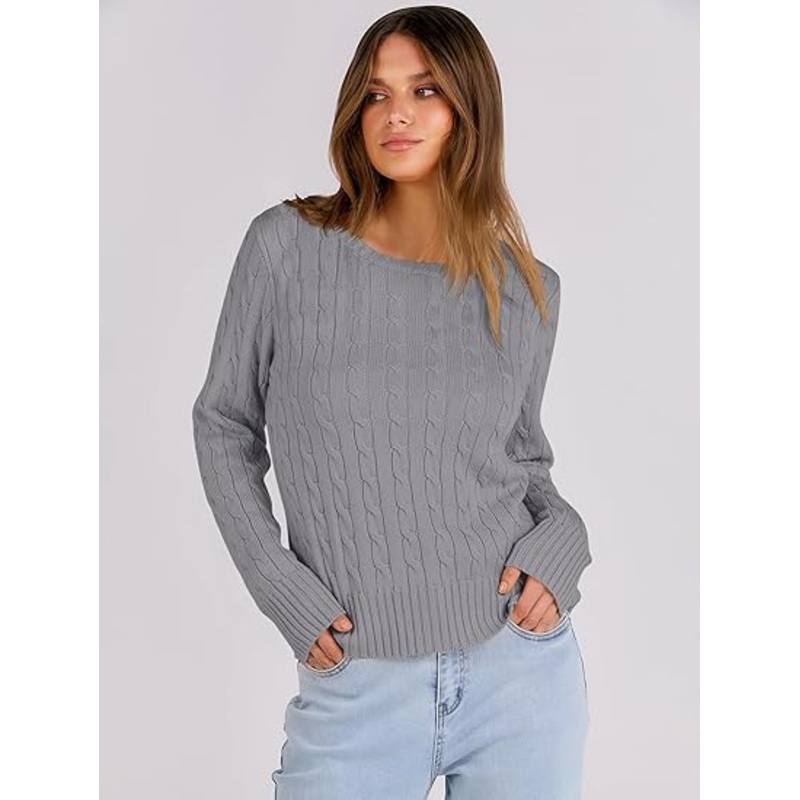 Women Crewneck Pullover Soft Knitted Sweater – Women Sweater and Women Casual Sweater price