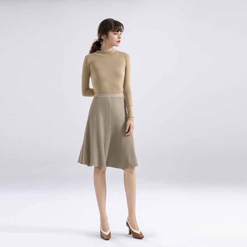 Women S Round Neck Long Sleeve Basic Knit Tops Beige Sweater Pullover – Women Sweater and Round Neck Women Sweater price