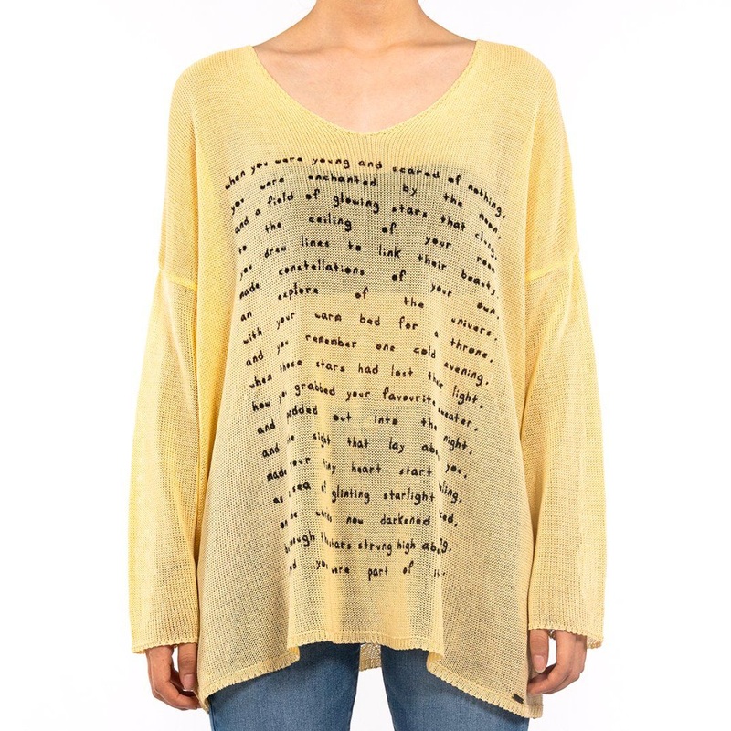 Womens Casual Yellow Printed Cutout Loose Knit Sheer Sweater – Fashion Clothes and Vintage Sweater price