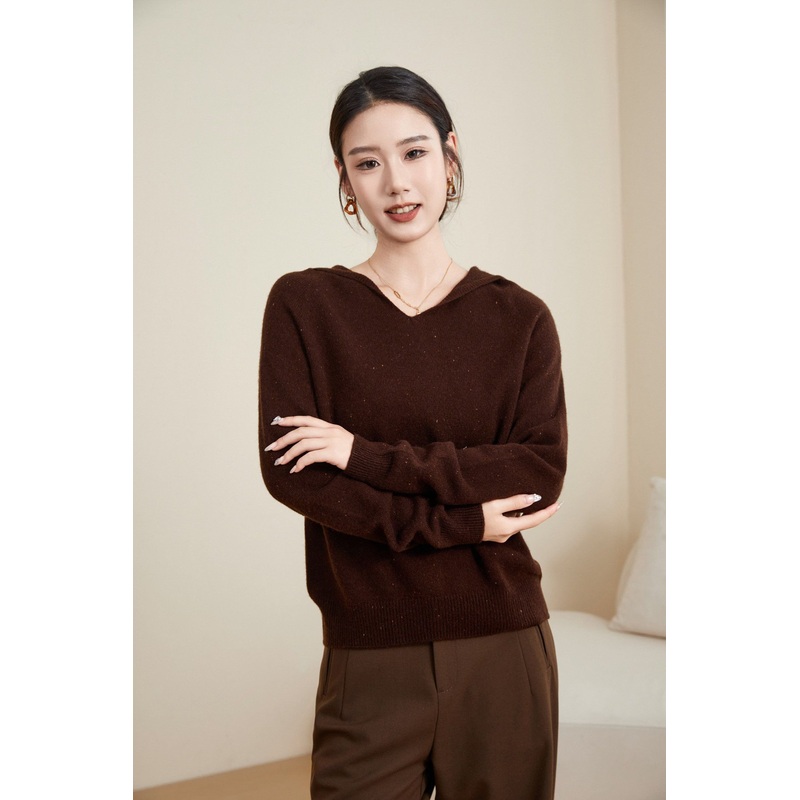 Chunky Knit 100% Wool Hoodie Sweater – Womens Oversized Fall Winter Casual Pullover – Wool Sweater and Womens Sweater price