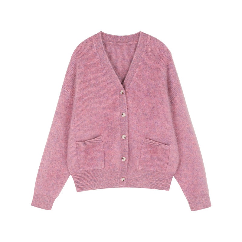 Custom Solid V-Neck Cashmere Knit Coat Women Sweaters Cardigan – Cashmere Cardigan Women and Custom Sweater Women price