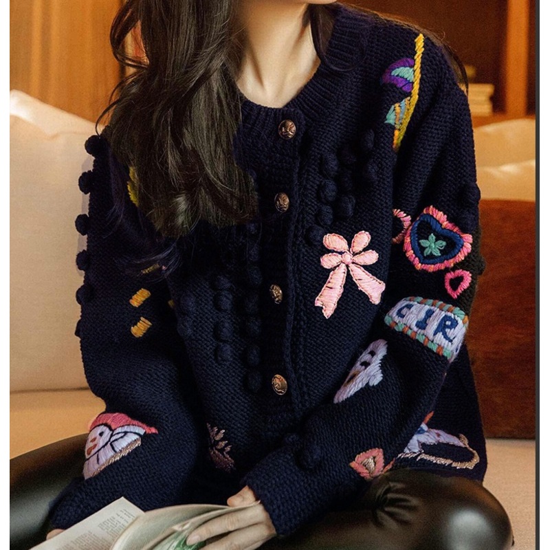 Embroidered Custom Cashmere Cardigan Knitwear Women Ladies Knitted Sweater – Cardigan Sweater and Womens Sweater price