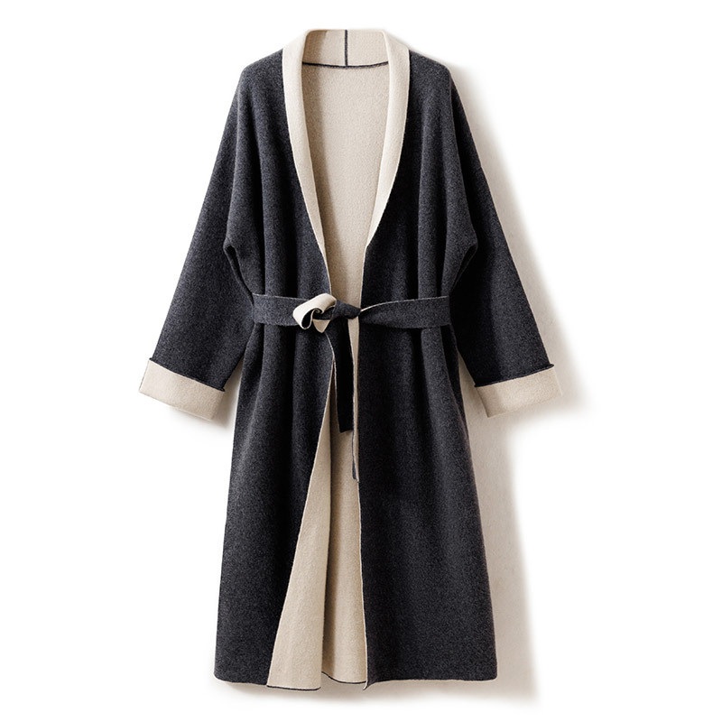 High Quality OEM Service Knitwear Custom Knit Wholesale Belted Maxi Long Cardigan for Ladies – Wholesale Belted Maxi Long Cardigan for Ladies and Women Cardigan price