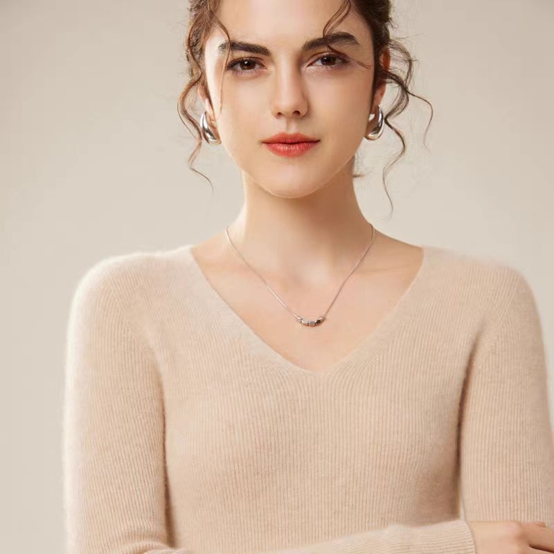 Knitted Merino Clothes Women S Pullover 100% Natural Merino Wool V Neck Jumper Sweater – Women Sweater and Turtleneck Women Sweater price