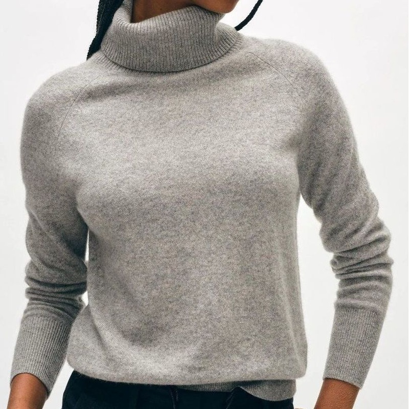 Pure Cashmere Knitted Womens Raglan Sleeve Basic-Style Pullover Turtleneck Sweater – Sweater and Cashmere price