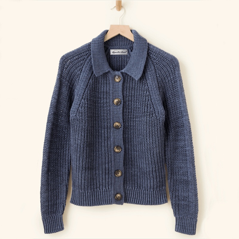 Thick Warm Style Women Cardigan Polo Neck Button Down Sweater Coat for Winter. – Heavy Gauge Cardigan Sweaters for Women and Loose Knitted Cardigan for Winter price