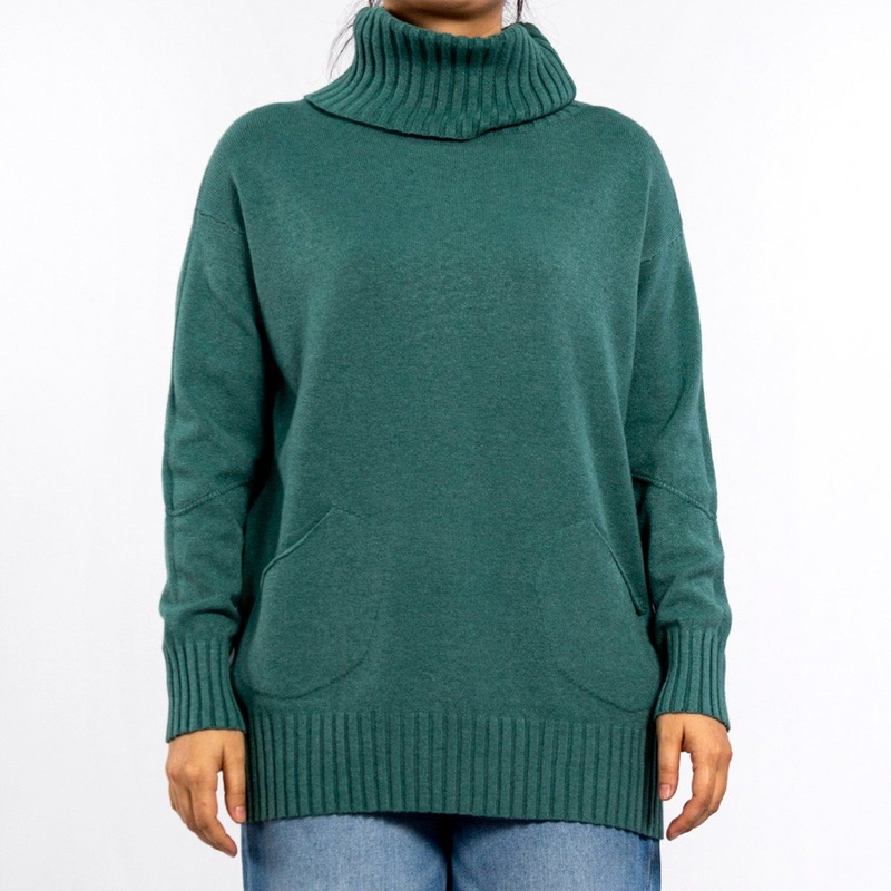 Winter Green Pullover Plus Size Knitted Women Sweater Tops – Long Sweater for Women and Ladies Sweater price
