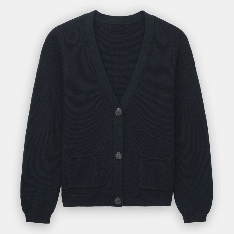 Women Fashion Cotton Cashmere Blended V Neck Puffy Sleeve Ladies Cardigan Sweater – Sweater and Cardigan price
