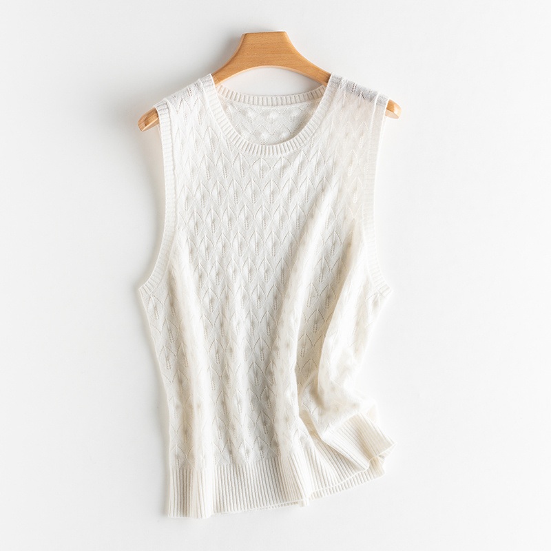 Wool Cashmere Pointelly Knitting Pullover Vest Womens Sweater Vest. – Sweaters Vest and New Arrivals Pullover Vest price