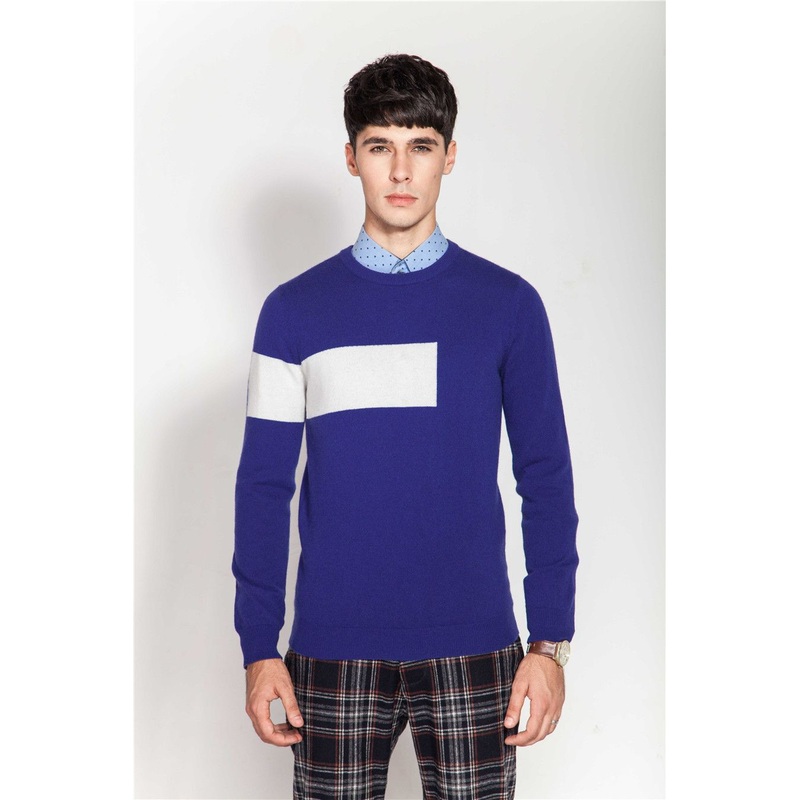 100%Cashmere Rib Knit Round Neck Intarsia Men Knitwear – Sweater and Men Sweater price
