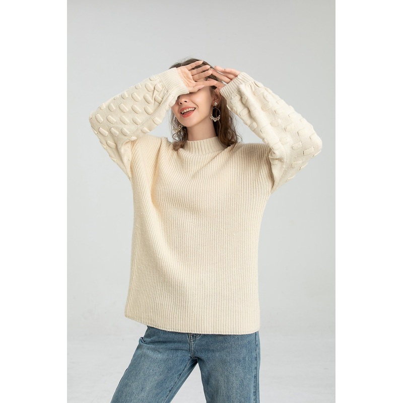 2025 Hot Sale Fashion Loose Oversize Long Sleeve Knitted T Shirt Jumper Sweater for Women – Loose Sweater and Pullover Sweater price