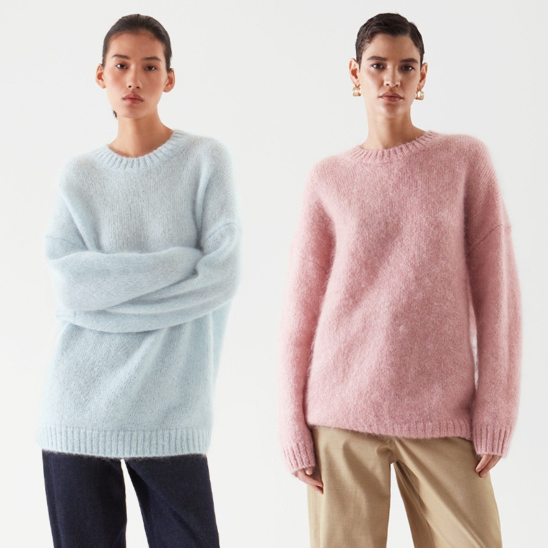 Custom Fall Winter Solid Color Pullover Knitted Women Top Sweater – Pullovers Lady Sweater Knitted and Long Sleeve Sweater price
