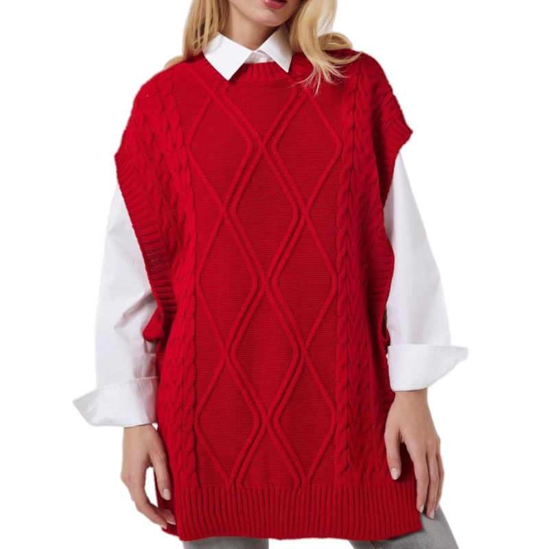 Elegant Cable Knit Womens Sweater Featuring Red Tie Design – Cable Knit Women Sweater and Oversize Pullover Sweater price
