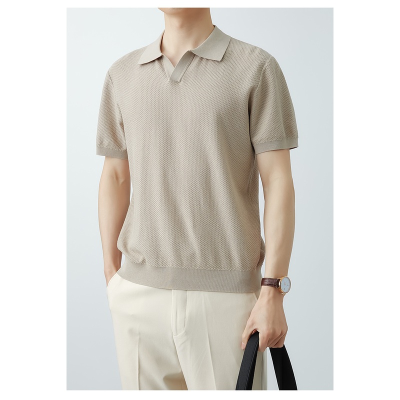 Factory Custom OEM ODM Polo Shirts Short Sleeve Sweater Light Weight Thin Sweater for Men – Sweater for Men and Polo Shirts price