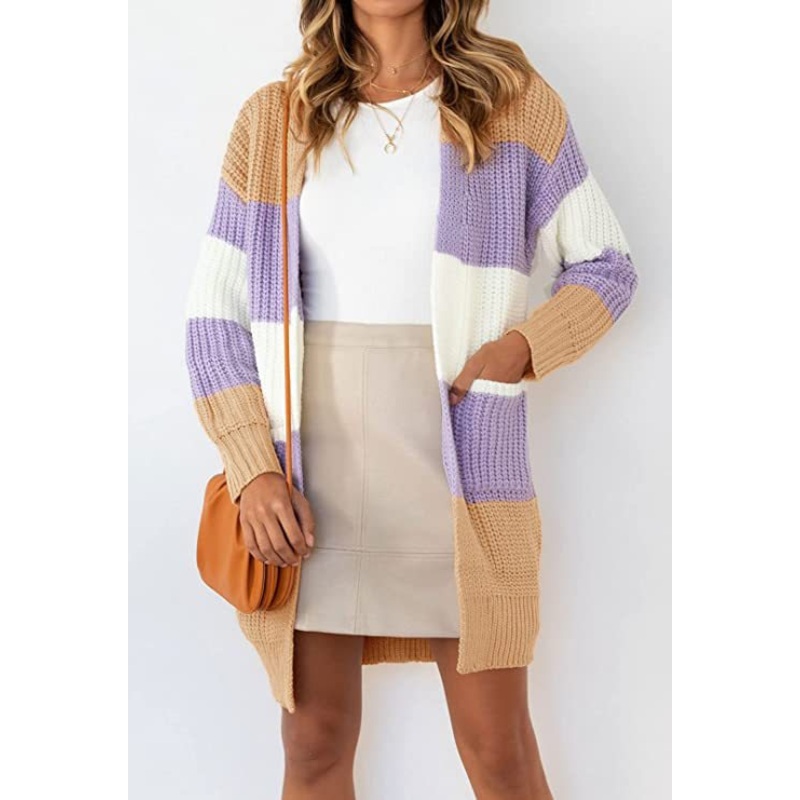 Fall Winter V-Neck Women Knitted Long Sweater Cardigan with Pocket – Winter Cardigan Women and Custom Sweater Women price