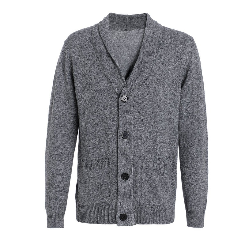 Hot Sale 2025 New Fashion Mens Dark Gray Cardigan Button up Long Sleeve Sweater for Men – Yarn Dye Sweater and Cardigan price