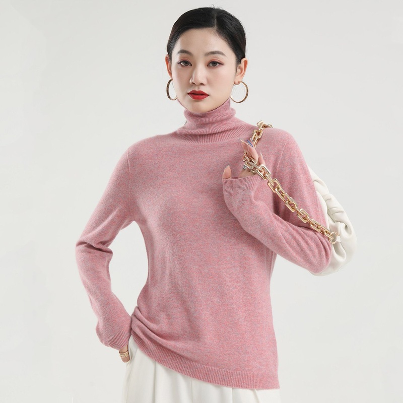 Ladies Fashion Cashmere Knitted Turtleneck Rib Pullover Sweater – Sweater and Womens Sweater price