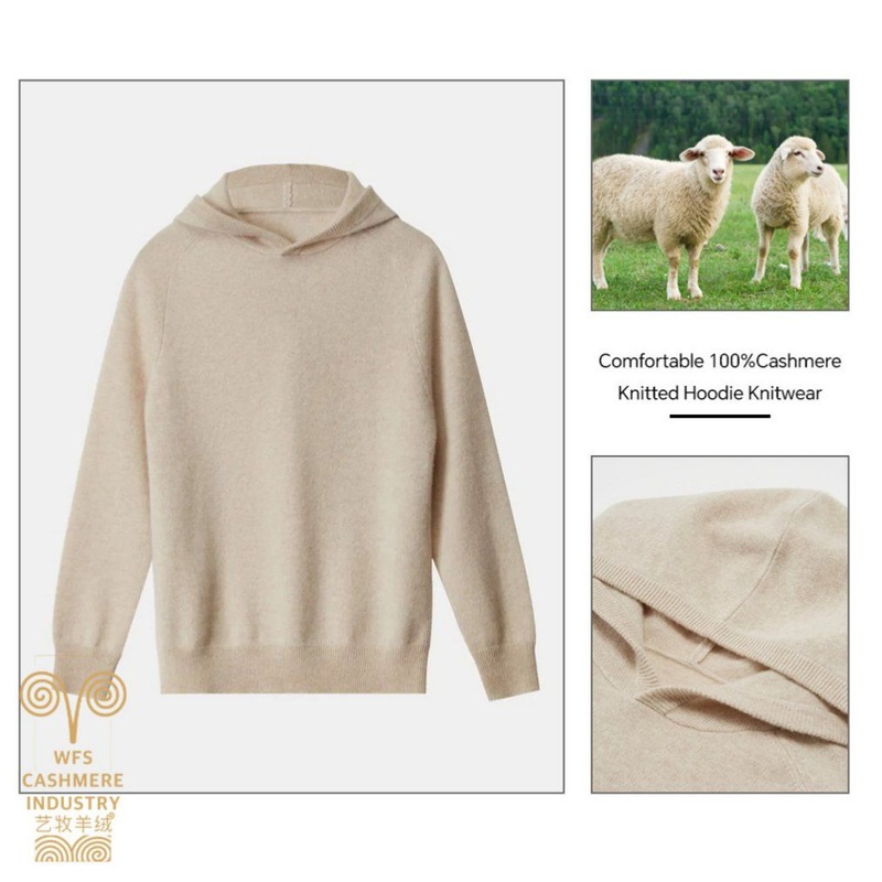 Luxurious Wool Cotton Hoodie Women&rsquor; S Plush Knitwear Jumper – Cashmere Sweaters and Hoodie price