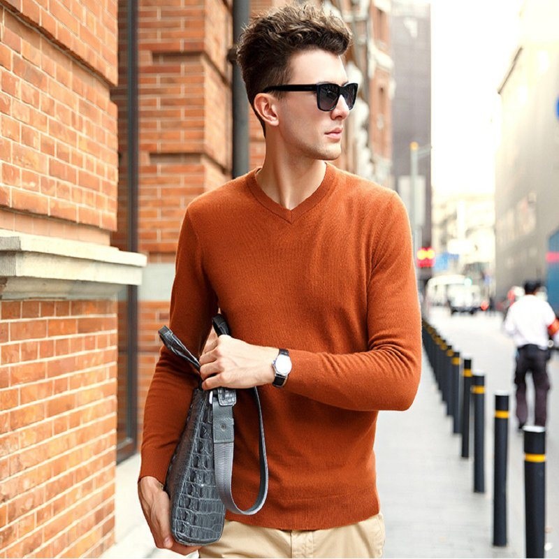Mens Cashmere Sweater with V Neck (13brdm001-6) – Sweater and Cashmere Sweater price