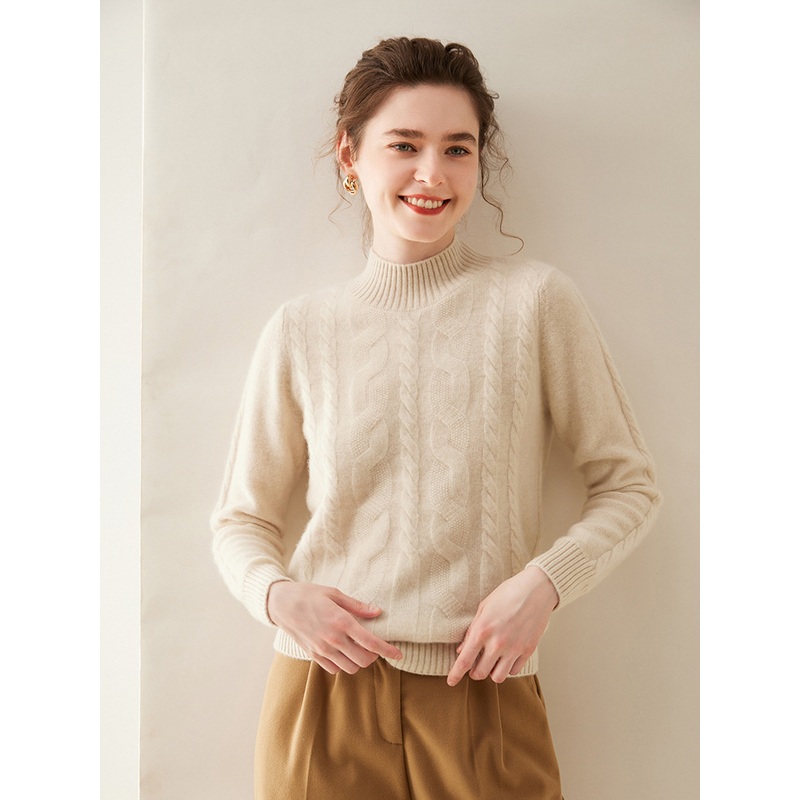 Solid Color Cashmere Knit Stranded Flower Loose Casual Fashion Thickened Sweater for Women – Everyday Clothing and Ladys Garments price