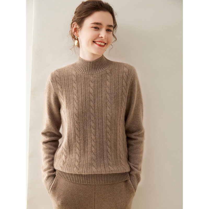 Solid Color Cashmere Thickened Knit Temperament Casual Fashion Twist Sweater for Women – Everyday Clothing and Ladys Garments price