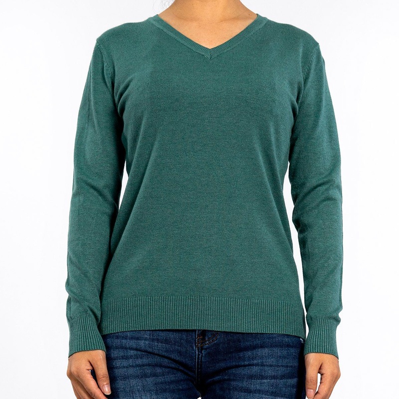 Spring Knitted V-Neck Simple Models Dyed Pullover Green Lightweight Sweaters for Women – Casual Sweater and Ladies Sweater price