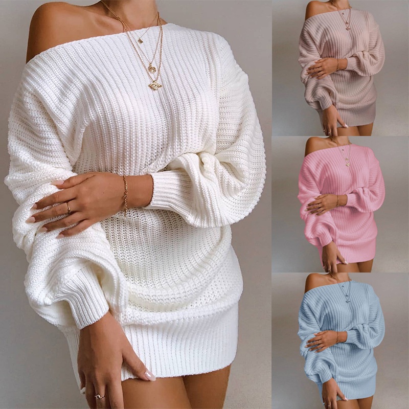 Women Plain Sexy Loose Long Knit Pullover Sweater – Solid Sweaters and Wholesale Sweater Women price