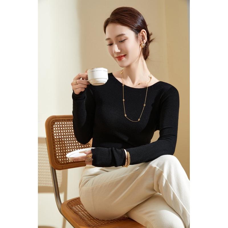 Womens Knitted Lightweight Basic Pullover Sweater 100% Luxury Merino Wool – Wool Sweater and Womens Sweater price